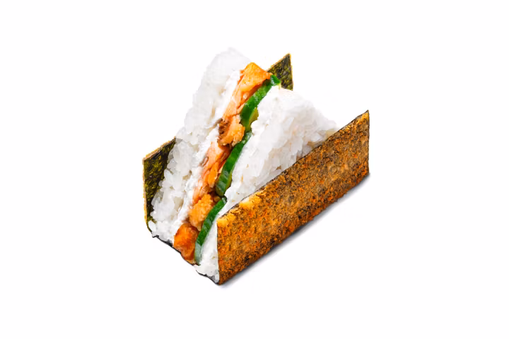 Жареный Онигири Жареный Лосось